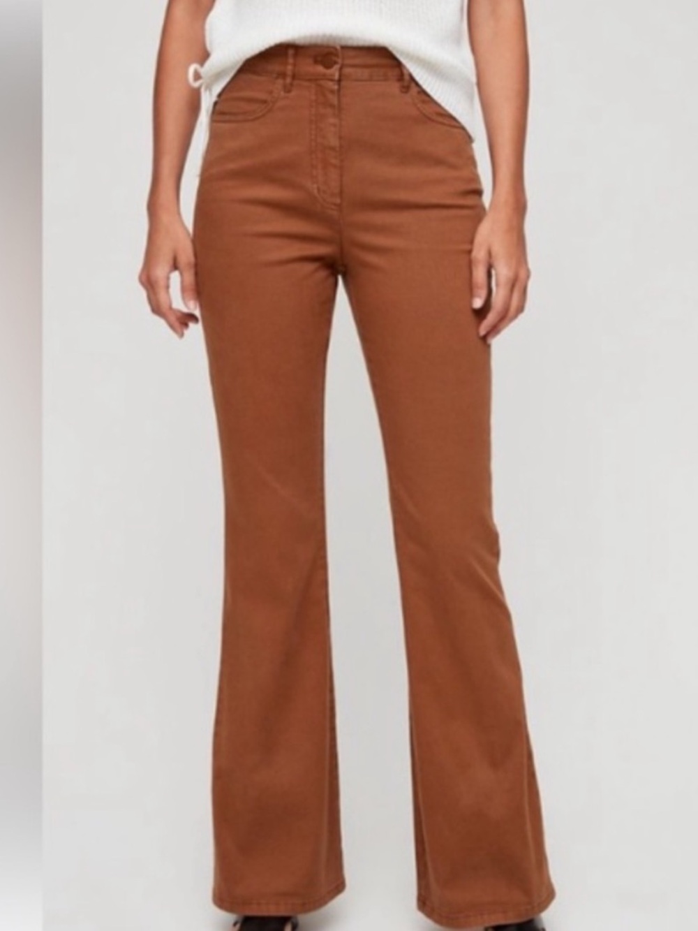 NEW Babaton The Group Jilly Flare Pants GD Sand Island Brown